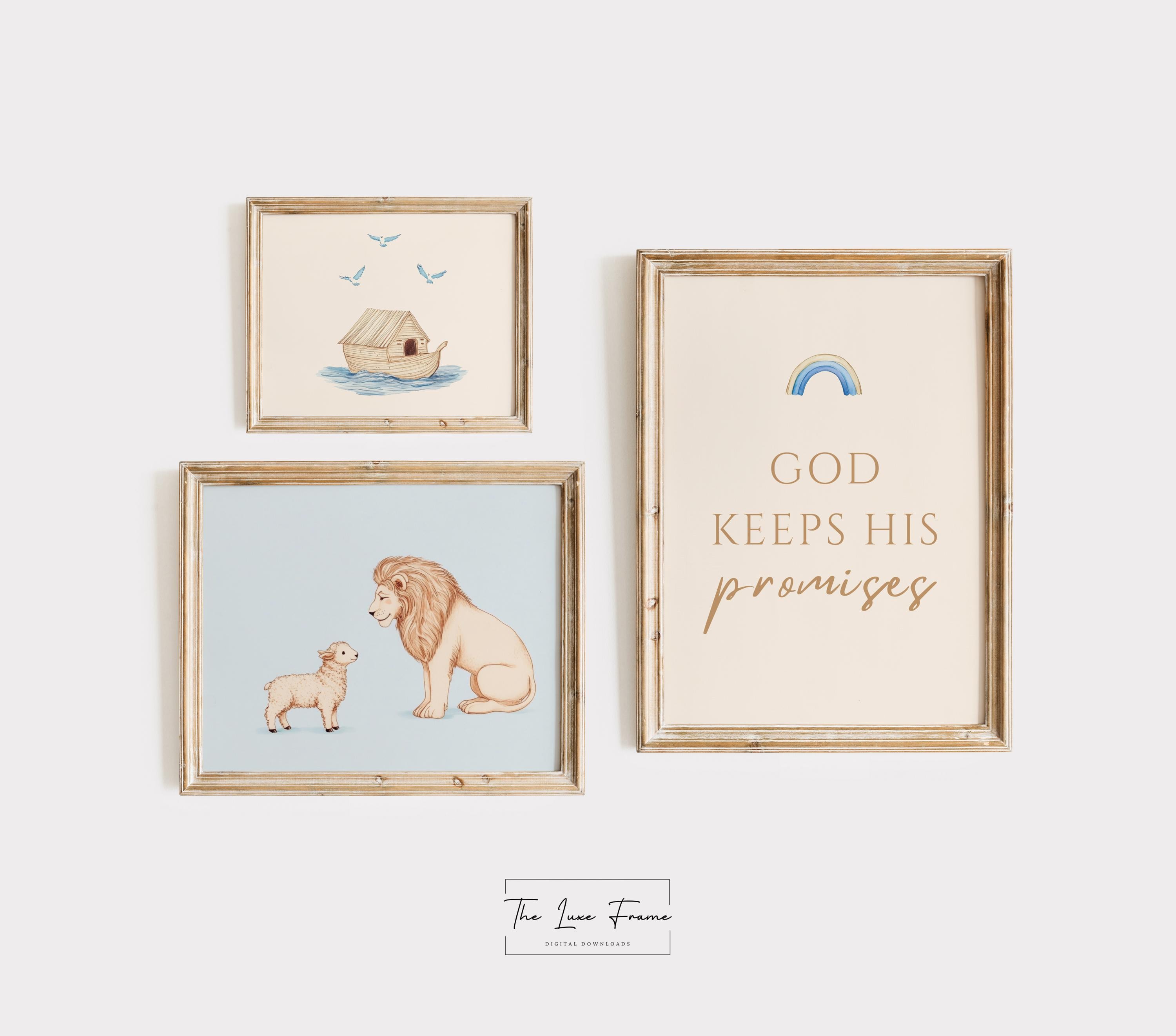 Set of 3 Nursery Bible Verse Wall Art, Nursery Scripture, Christian Nursery Wall Art, Christian Nursery Decor, Baby Room Decor, Nursery Art
