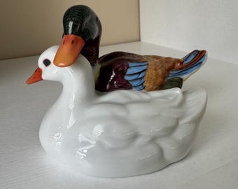 Herend Pair Blue Ducks 11 1/2