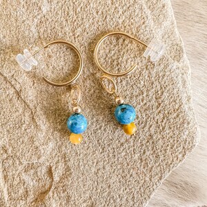 The Halyn Blue Eliat Stone & Golden Tiger Eye Earrings