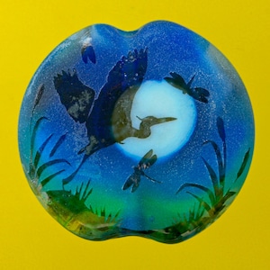 Pendentif héron, bijoux nature Promenades au bord de l'eau, pêche et observation des oiseaux