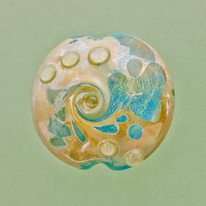Handmade Lampwork Glass Lentil Bead: Dichroic Silver Nebula Focal Bead