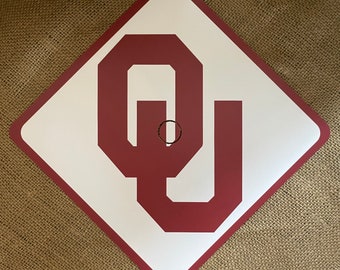 Graduation Cap Topper Custom Design Decorated Oklahoma University - Matte Finish - OU - Sooners