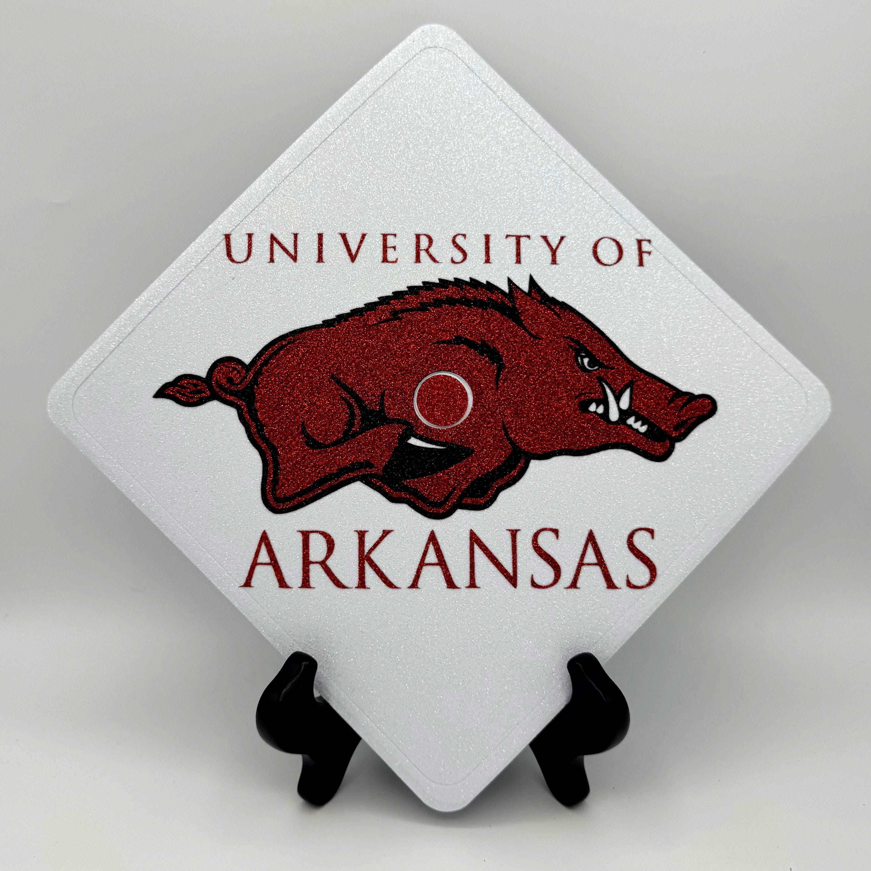 Vector Arkansas Razorback Graduation Bold Boards Custom Graduation Cap Topper: University of Arkansas ...