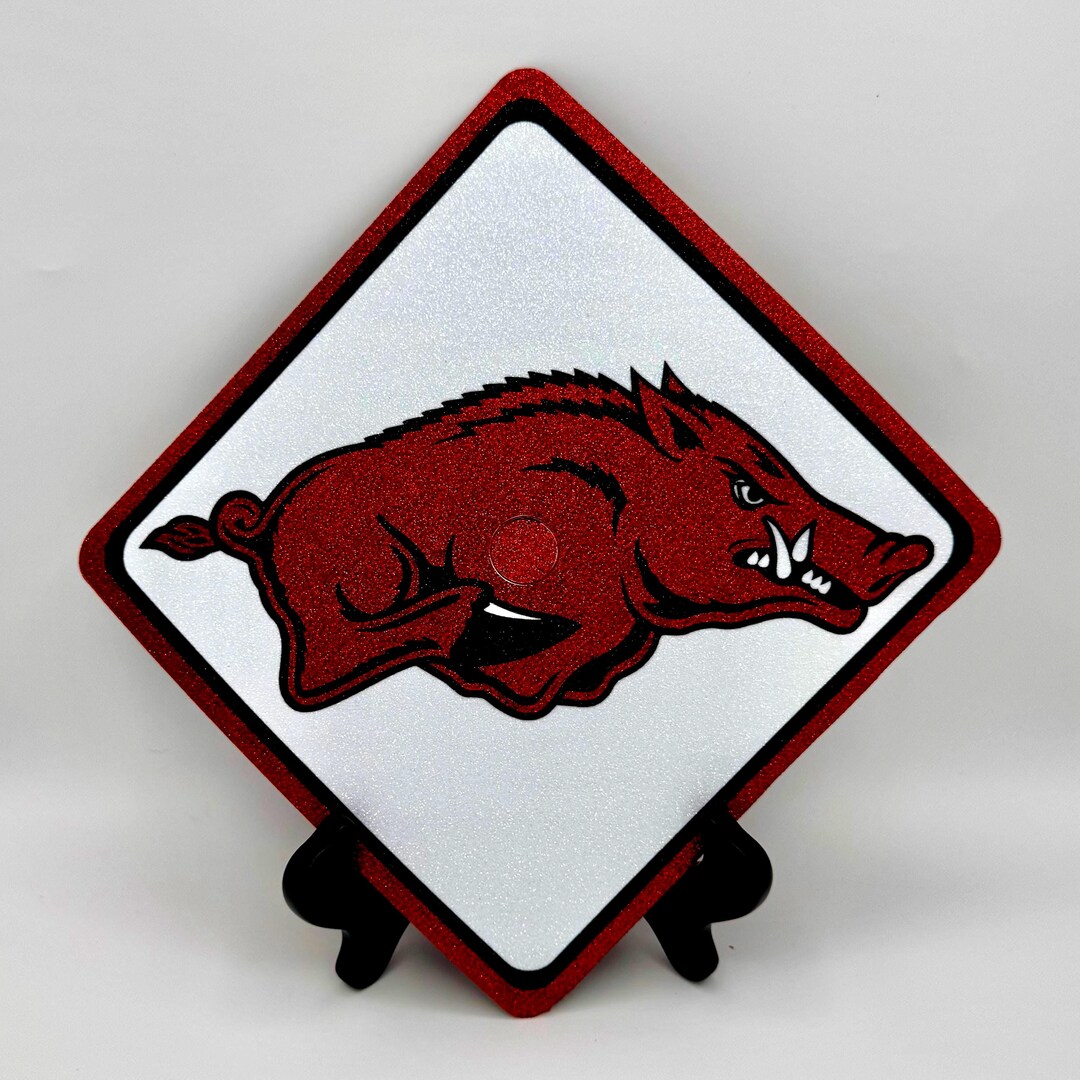 Vector Arkansas Razorback Graduation Bold Boards Custom Graduation Cap Topper: University of Arkansas ...
