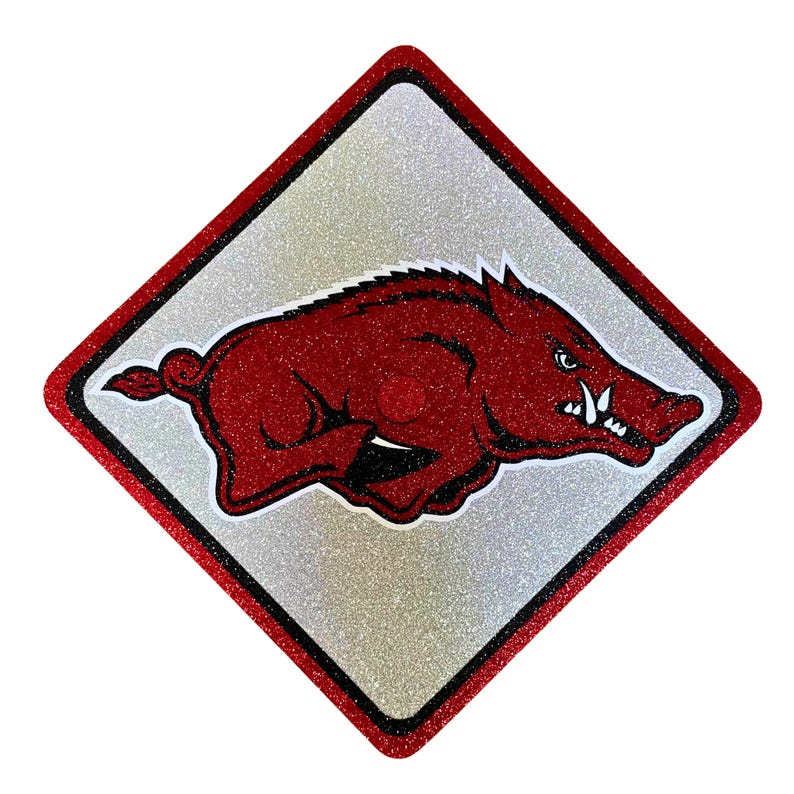 Vector Arkansas Razorback Graduation Bold Boards Custom Graduation Cap Topper: University of Arkansas ...