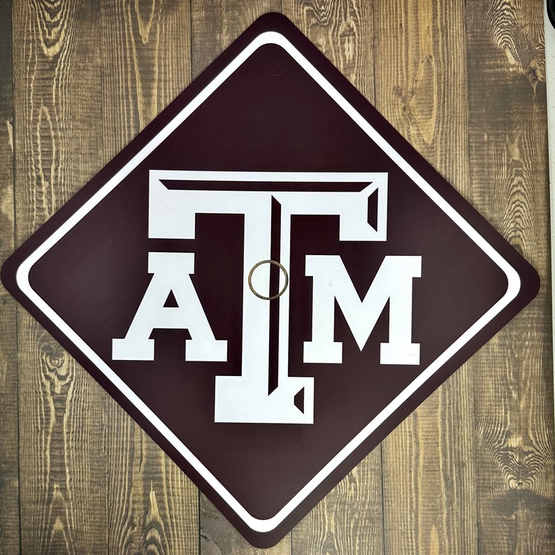 Graduation Cap Topper Custom Design Decorated Texas A&M Matte Finish Aggies image 1