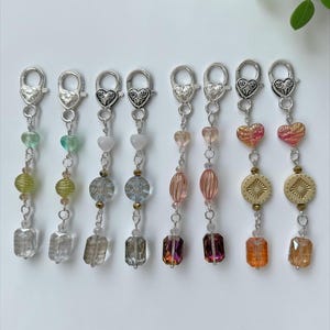 Beaded Zipper Pull Heart Charm Bag Accessory Backpack Dangle Keychain Attachment Purse Clip Luggage Identifier Stocking Stuffer Teen Gift