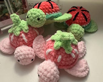 Crochet Strawberry & Watermelon turtle