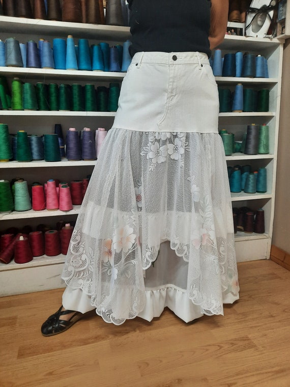 White lace skirt size clearance 14