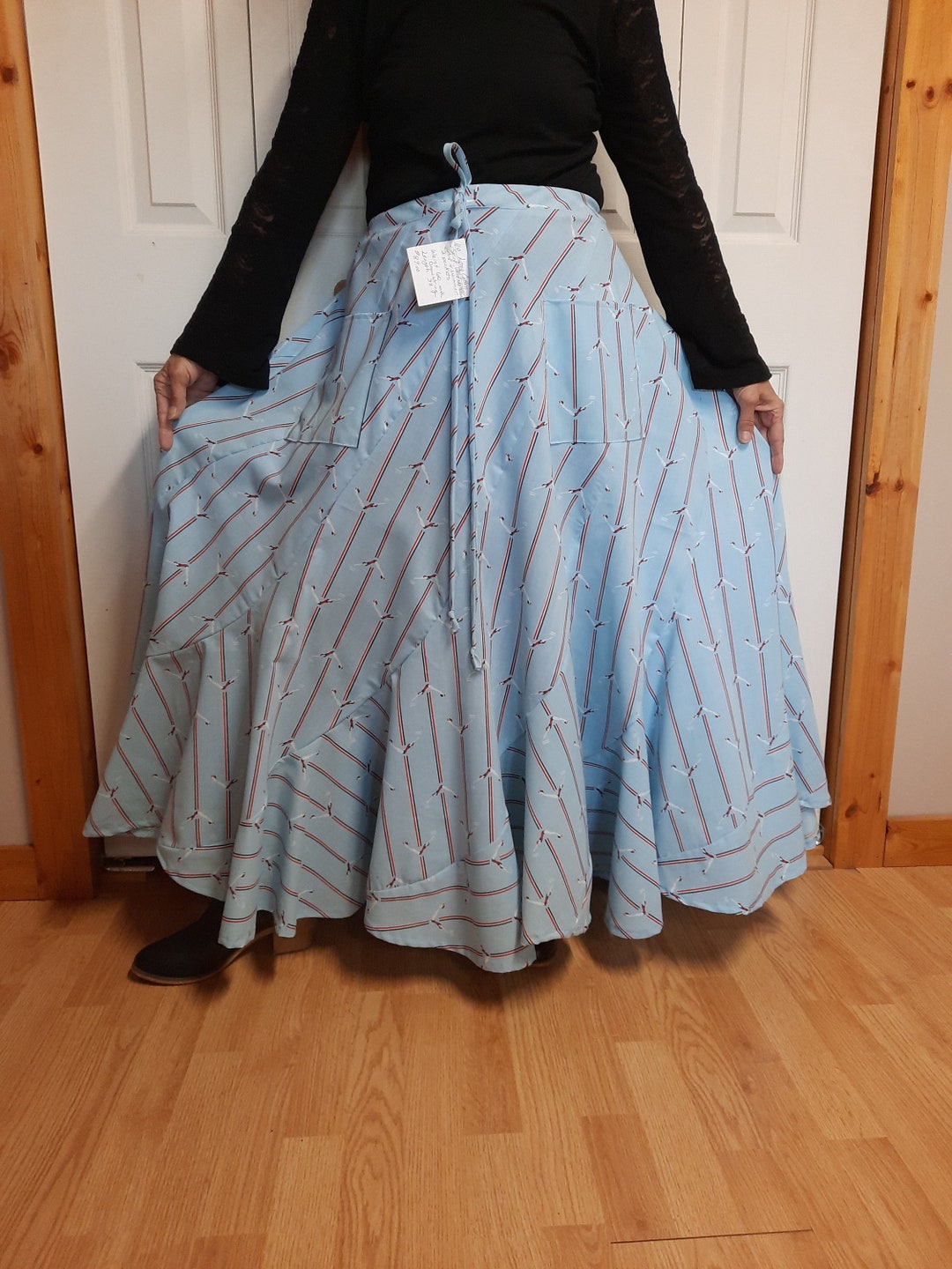 Long Cotton Skirt With Pockets, Adjustable Waist Fits up to 6XL Etsy