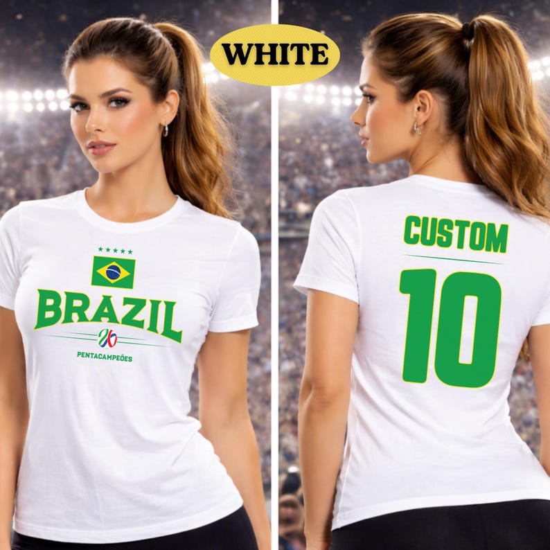 Brazil Soccer Jersey and Football Fan Apparel for Supporters - Personalized Brazil Gift Shirt with Name and Number Custom Unisex image 3