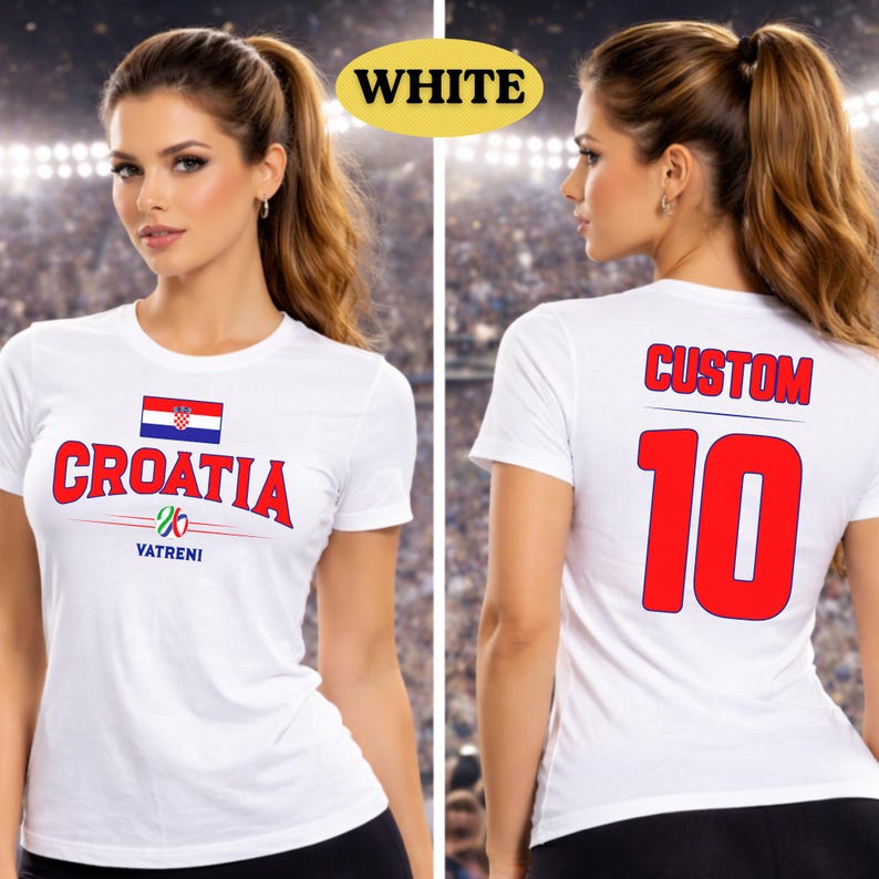 Camiseta y polo de fútbol de la selección nacional de Croacia para aficionados - Camiseta de fútbol para el día del partido 2026 con nombre y número personalizados unisex imagen 1