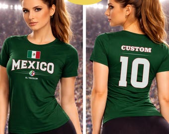 Camiseta de fútbol de México para los fanáticos de la selección mexicana y El Tricolor - Camiseta Nacional para el día del partido 2026 Camiseta con nombre y número personalizados Unisex