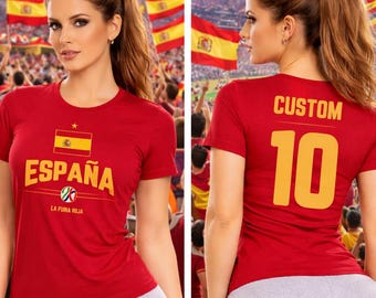 Camiseta de fútbol de España / Bandera de España, camiseta con número personalizado