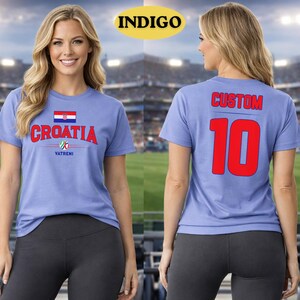 Camiseta y polo de fútbol de la selección nacional de Croacia para aficionados - Camiseta de fútbol para el día del partido 2026 con nombre y número personalizados unisex imagen 3