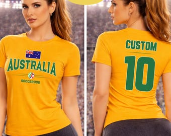 Australia Soccer Fan Tee for Aussie T Shirt and Football Lovers - Australia Flag shirt Gift Custom Unisex