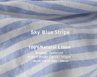 Natural Linen Fabric By The Yard, Medium Weight 5.82 Oz/165 gsm, Width 110.24 Inches/280 cm, Sewing & Upholstery
