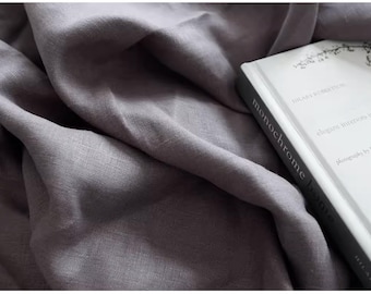 Soft Enzyme Washed Linen Fabric by Yard | Natural Linen Cloth |Pre Washed Linen Textile| Medium Weight 5.64oz/160gsm Width 140cm/55.12"
