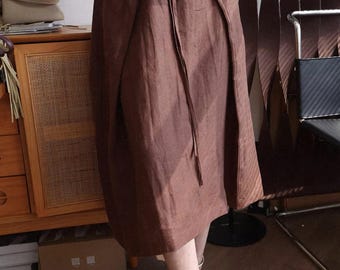 Vestido de lino con cinturón / Vestido minimalista de lino / Vestido de lino con lazo y cinturón para mujer