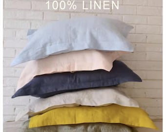 Minimal Linen Pillowcase | Natural Linen Pillow Cover | Simple Linen Bedding