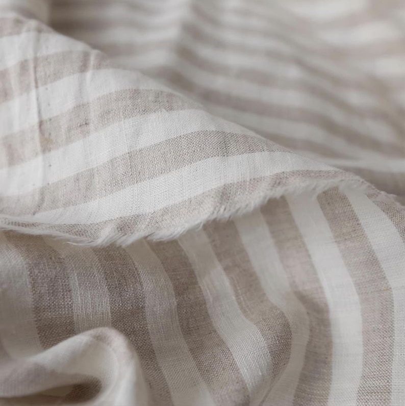 Linen sewing fabric folded striped cloth