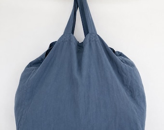 Oversized French Linen Tote Bag |Large 165gsm Linen Market Bag|Beach Bag | Travel Tote | Reusable Shopping Bag |Sustainable Gift for Women