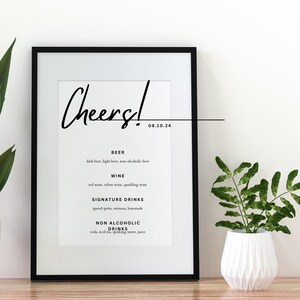 Editable Drink Menu Template