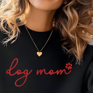 Custom embroidered Dog Mom with paw Sweatshirt, Dog Mama Crewneck, Dog Parent hoodie, Dog Lover Gift, Dog Gift for Women