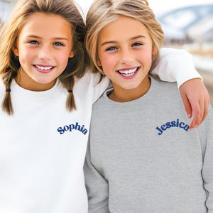 Custom Name Embroidered Crewneck Toddler Sweatshirt - Embroidered Name, Youth Sweatshirt, Personalized Name Sweatshirt Kids name Sweatshirt