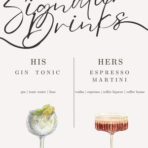 Carte des boissons exclusives | Cocktails exclusifs | Enseigne cocktail | Gin Tonic Espresso Martini