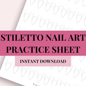Stiletto Nail Art Practice Sheets | Nail Art Template | Printable Nail Art Template | Nail Art Planner | Nail Template