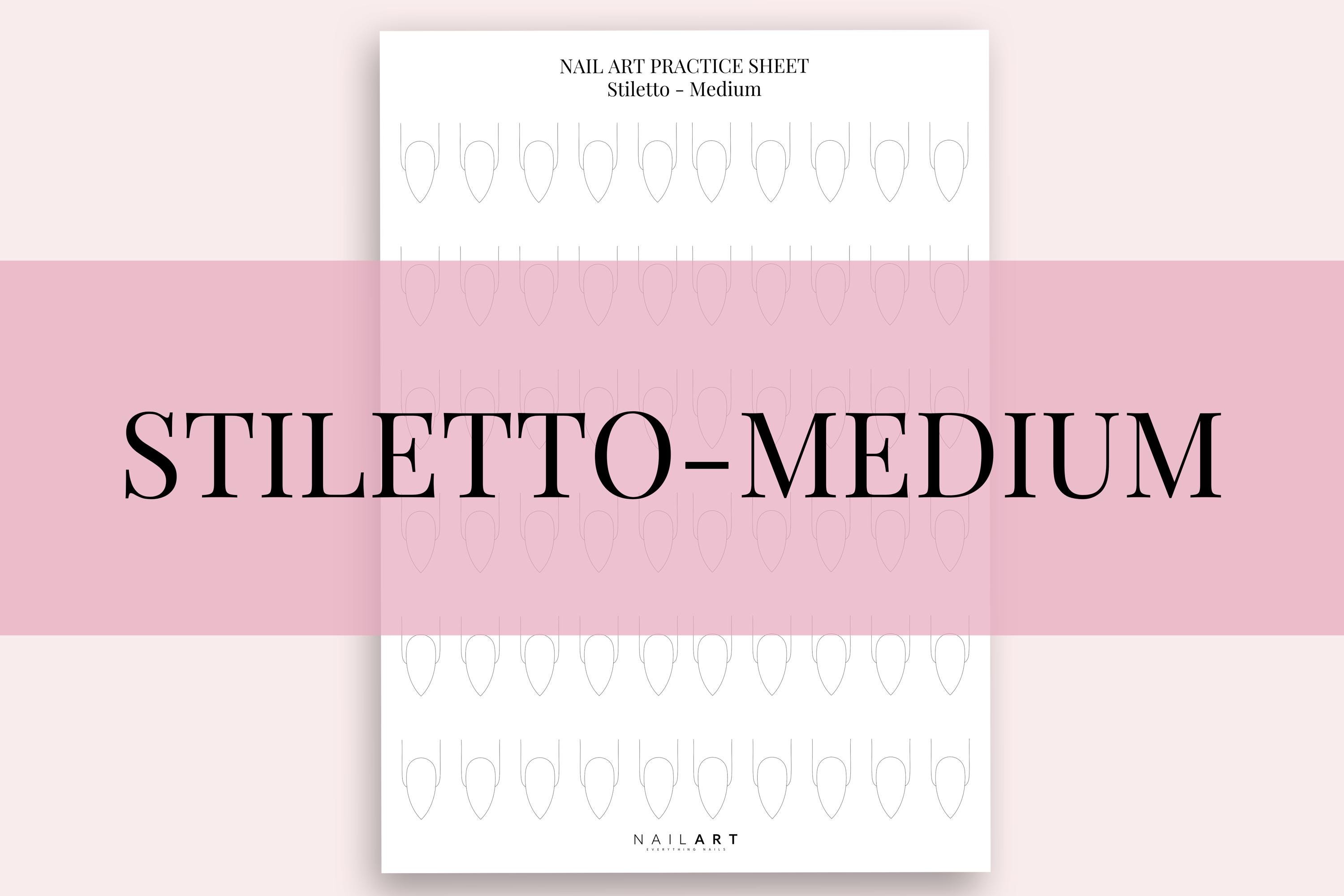 Stiletto Nail Art Practice Sheets Nail Art Template Printable Nail