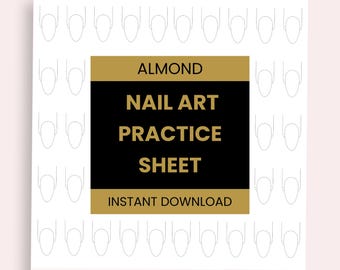 Mandel Nailart Übungsblätter | Nail Art Vorlage | Druckbare Nail Art Vorlage | Nagelkunst Planer | Nagelschablone