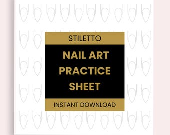 Hojas de práctica para uñas con diseño de stilettos / Plantillas para uñas / Plantillas imprimibles para uñas / Planificador de uñas / Plantillas para uñas