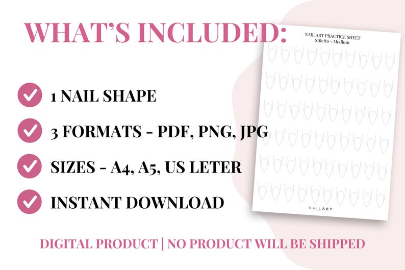 Stiletto Nail Art Practice Sheets Nail Art Template Printable Nail