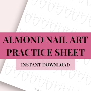 Almond Nail Art Practice Sheets | Nail Art Template | Printable Nail Art Template | Nail Art Planner | Nail Template