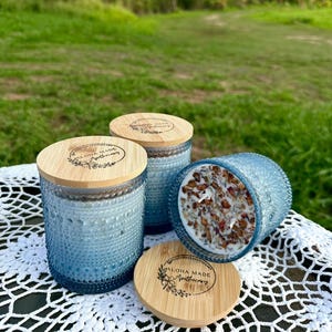 Hand-poured Coconut & Soy Wax Candles w Essential Oils- 12oz