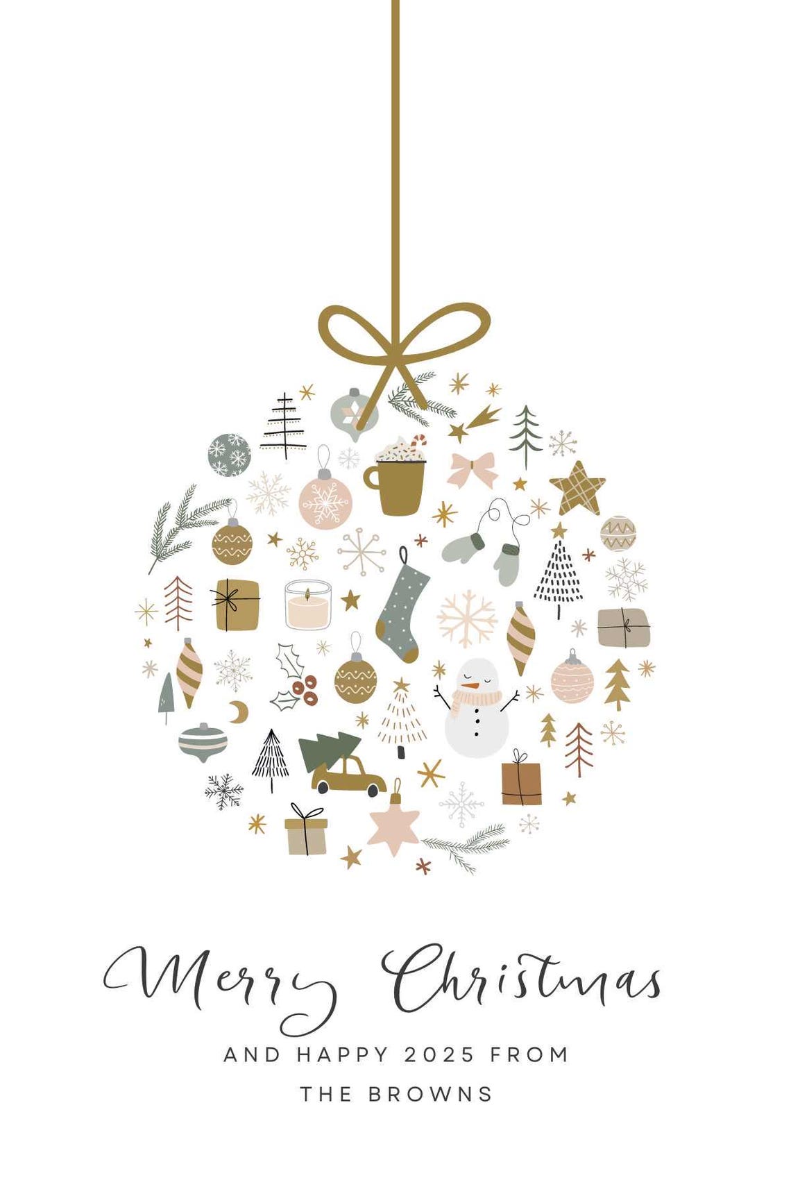 Customizable Christmas Card Template Editable Holiday Card, Printable ...