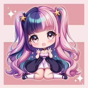 Aangepaste chibi-anime, chibi-personage, aangepaste chibi-commissie, origineel personage, chibi-huisdier, chibi-fanart, chibi-emotes, schattige chibi, vtuber