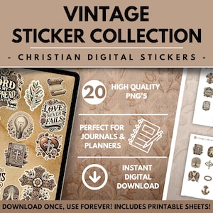 Christian Stickers, Vintage Faith Designs, Classic Style Stickers, Bible Journaling, Nostalgic Stickers, Personal Care Bible Journaling