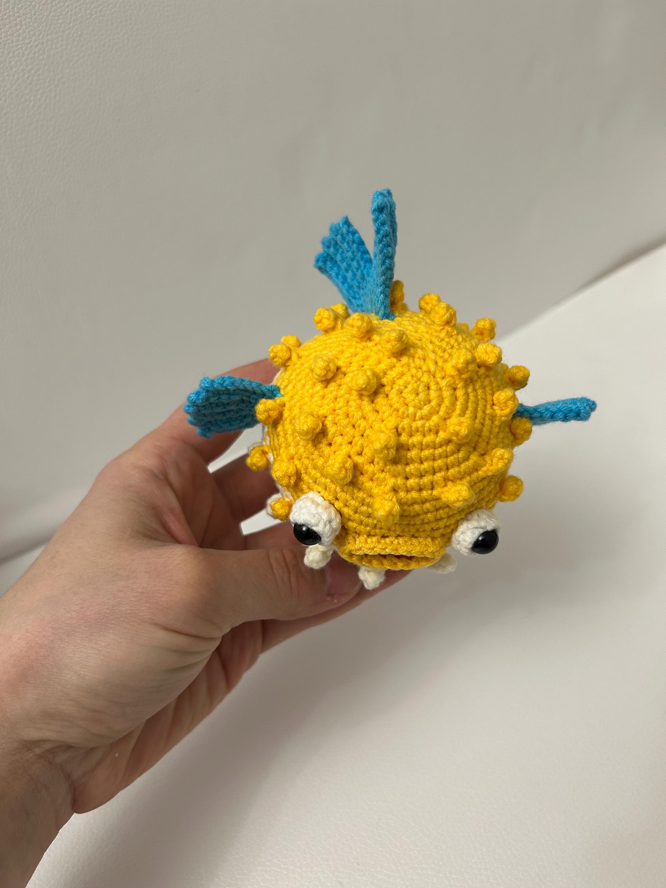 Crochet Minecraft Pufferfish Plush Toy. Fugu Fish. Game Gift. Handmade ...