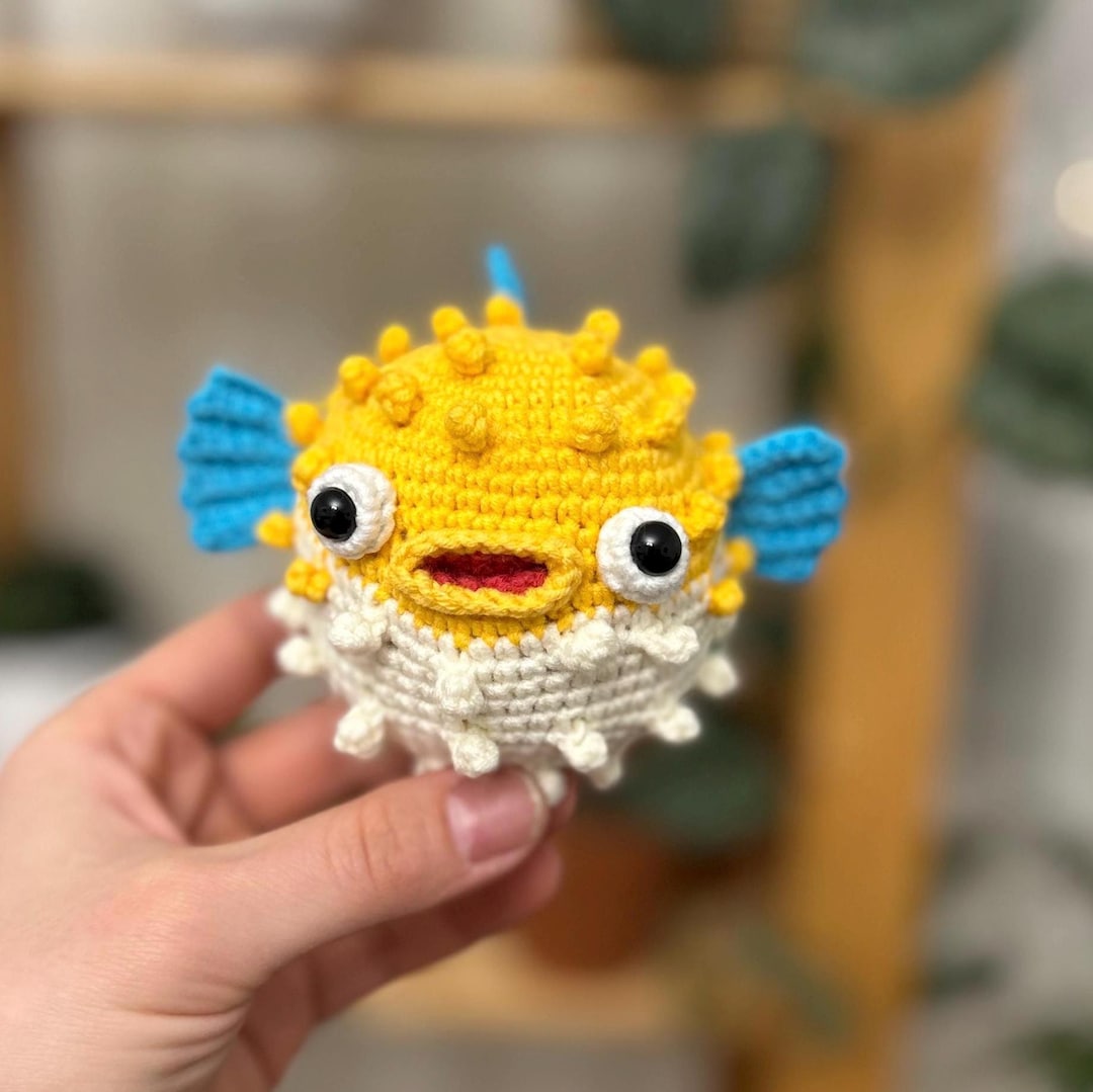 Crochet Minecraft Pufferfish Plush Toy, Handmade Amigurumi - Etsy