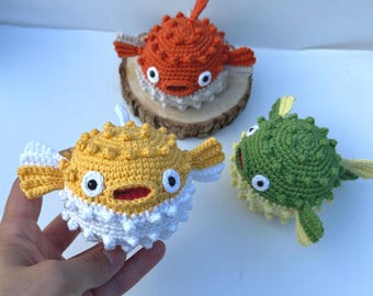 Pufferfish  Crochet Pattern, Fugu Fish Pattern, Underwater Animal  Amigurumi PDF, Blowfish  Pattern, Deep Sea Plush Toy Pattern.