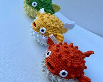 Crochet Pattern Fish. Amigurumi Fugu Fish Toy Tutorial PDF, Digital Product, Cute Plush Toy Digital Download in English