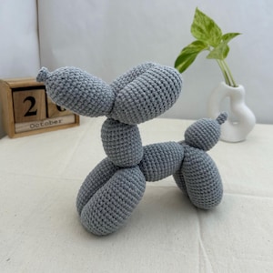 Crochet balloon dog toy. Amigurumi Balloon Dog Perfect Gift and Stylish Shelf Decor or home decor
