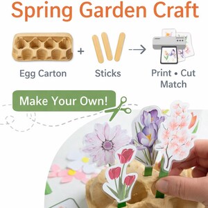 Knutselactiviteit lentetuin | Flower Matching Game (digitale download)