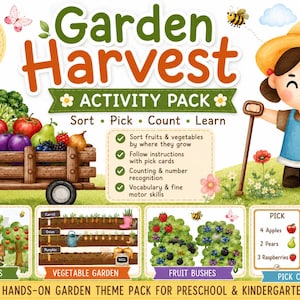 Fruit Garden Sorting Activity | Tree or Bush Printable Game | Fruit Classification | Preschool Nature Activity | Speech Therapy | Montessori