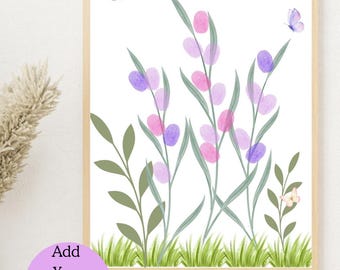 Arte com Impressão Digital em Formato de Flor | Atividade Artesanal para Crianças (Download Digital)