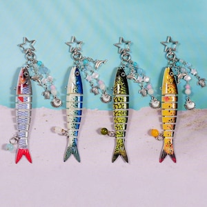 Süßer Fisch Schlüsselanhänger, Fisch locken Schlüsselanhänger, Glücksbringer, Taschenanhänger, Fisch, Schlüsselanhänger