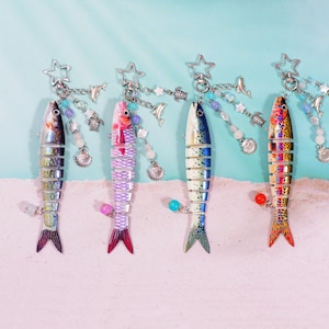 Fisch locken Schlüsselbund mit Charme, Fischköder Schlüsselbund, Angeln Schlüsselbund, Geschenk für Vater